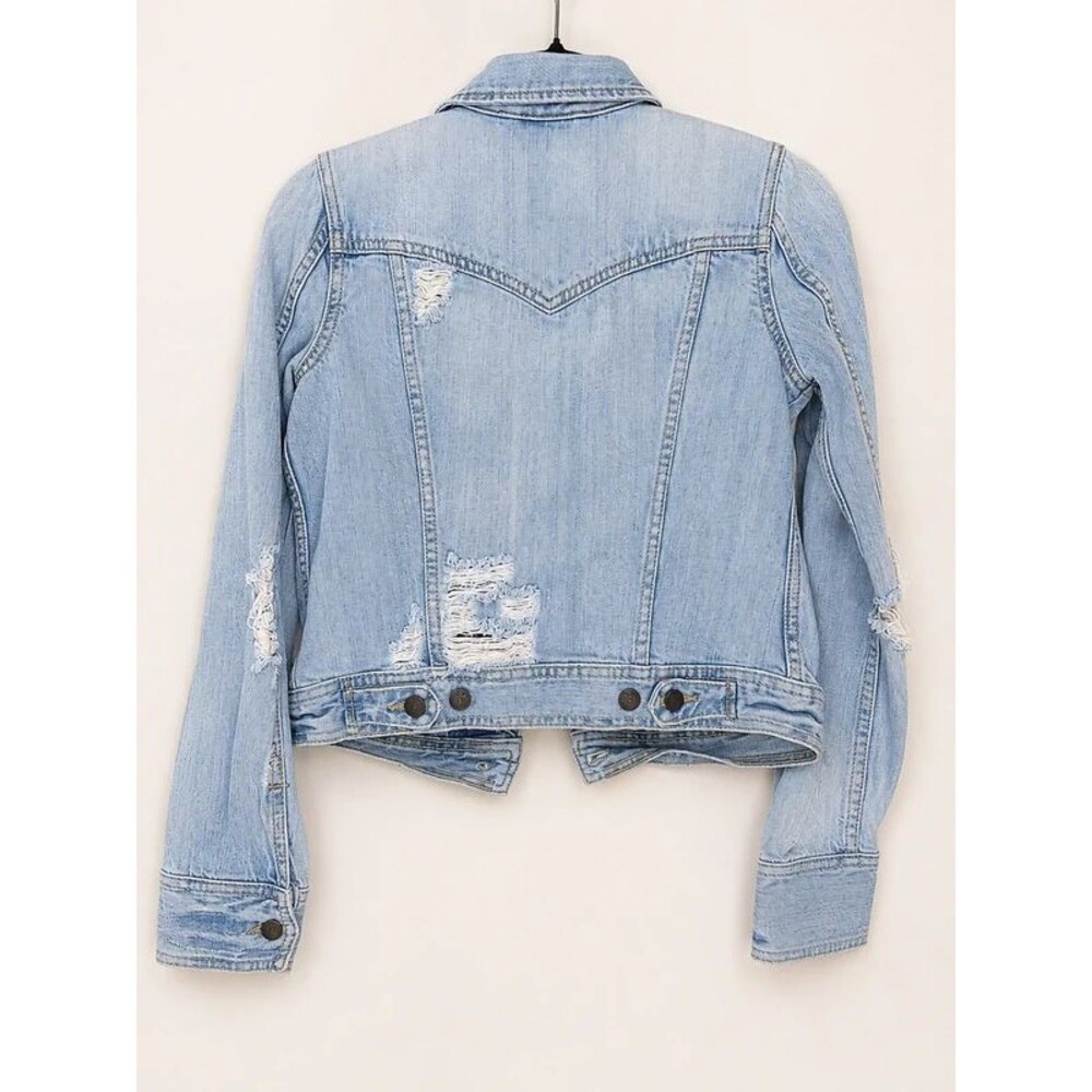 Abercrombie & Fitch Distressed Denim Jacket | Small